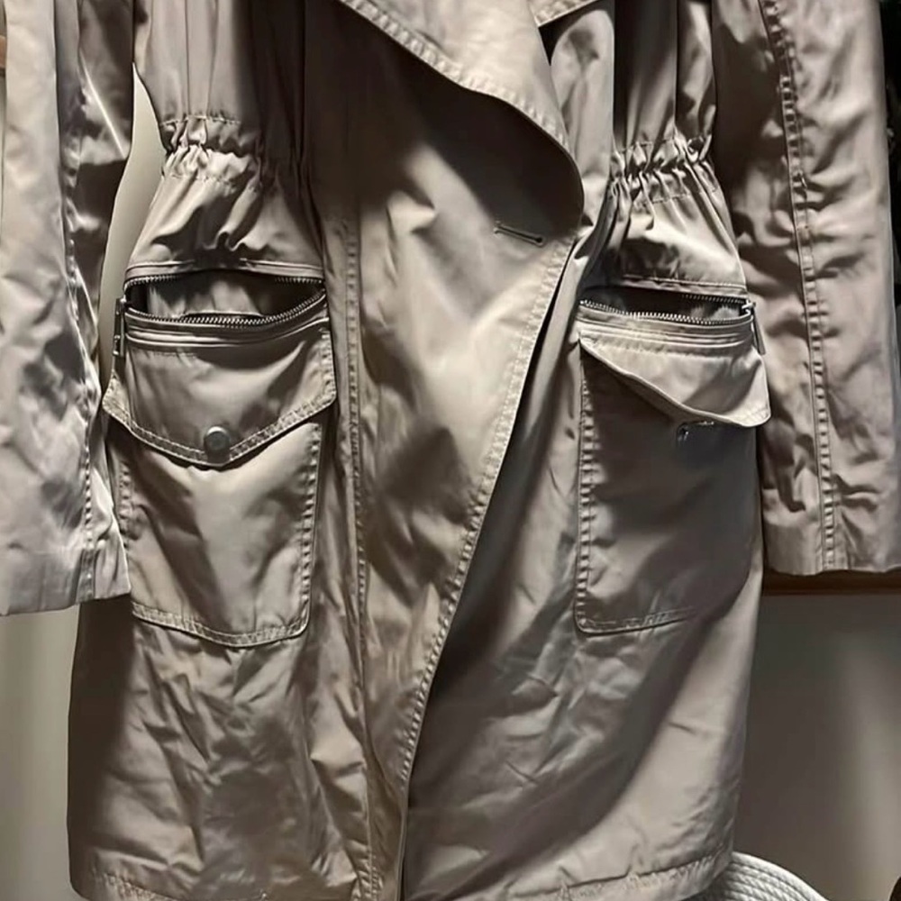 Guess Beige Women's Trench Coat with Shawl Collar - Picture 3 of 6